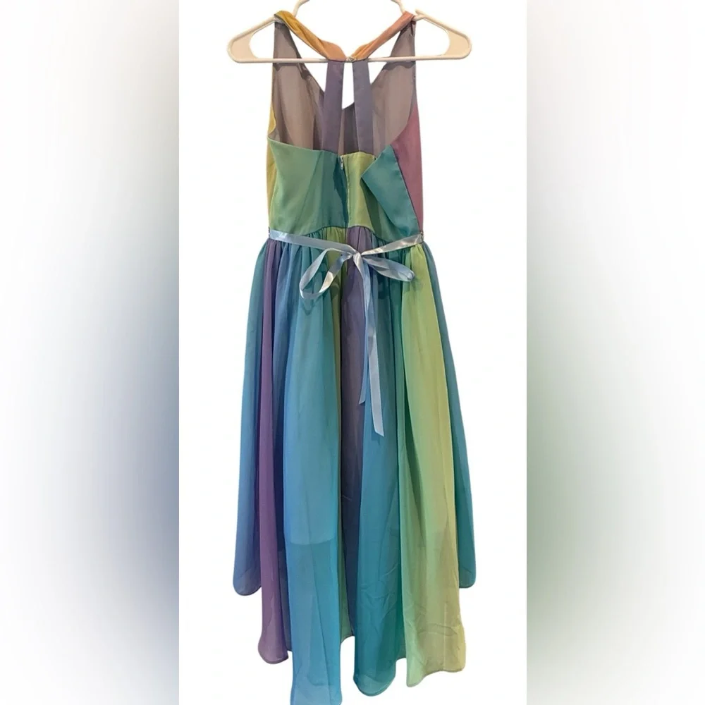 Rare Editions Rainbow Dress with High-Low Hem - Picture 4 of 7
